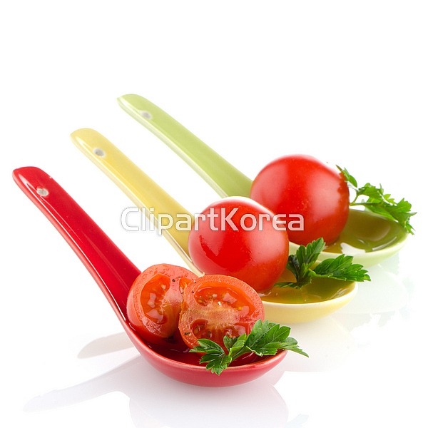 해외작가포토 - 클립아트코리아 :: 통로이미지(주) __적합한콘텐츠,건강식품,고해상,누끼,방울토마토,빨간색,사람없음,숟가락,스튜디오,신선,실내... 