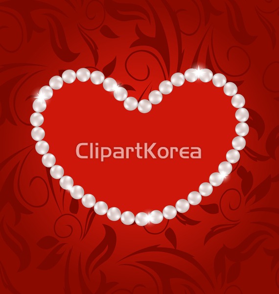 일러스트 - 클립아트코리아 :: 통로이미지(주) __적합한콘텐츠,덩굴,레드... 사랑,색,식물,일러스트,장식,줄기,진주,카피스페이스,투명,프레임,하트