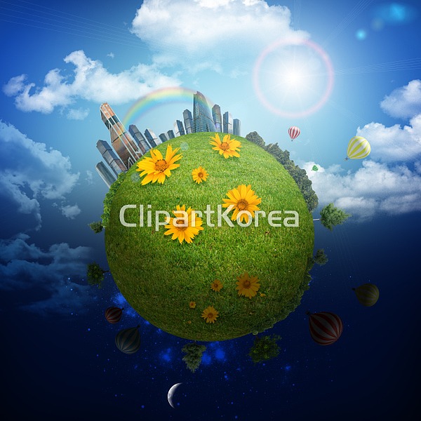 해외작가포토 - 클립아트코리아 :: 통로이미지(주) __적합한콘텐츠,구름,꽃,나무,달,도시,백그라운드,빌딩,지구,초록색,태양,파란색,풀[식물],풍선... 