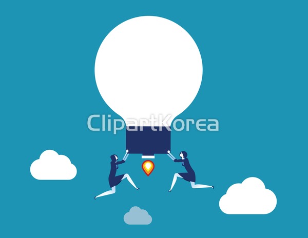 일러스트 - 클립아트코리아 :: 통로이미지(주) 경영자,구름,도전... 아이디어,어른,여자,일러스트,지도력,직업인,최선,컨셉,팀워크,파란색,하늘,회사