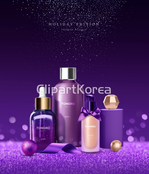 보라색,보케,뷰티,빛,사람없음,선물,세트,스킨,에센스,연말,오브젝트,제품,크리스마스,크리스마스볼,파운데이션,퍼플,합성이미지,홍보,화장품