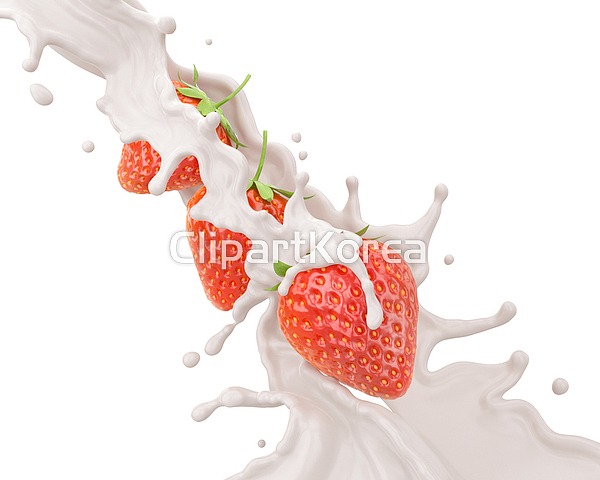 통로이미지(주) 3D,건강,과일,누끼,다이어트,달콤함,디저트,딸기,떨어짐,먹기,물결,밀크셰이크... 제품,채식주의,크림,클로즈업,클리핑패스,튐,흰색