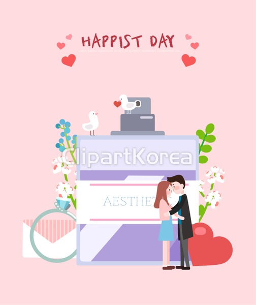 일러스트 - 클립아트코리아 :: 통로이미지(주) __적합한콘텐츠,기념일,꽃,남자,두명,로맨틱,반지,사람,사랑,선물,어른,여자,이벤트,일러스트,조류... 