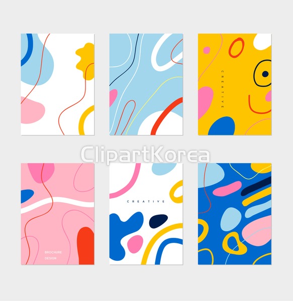 일러스트 - 클립아트코리아 :: 통로이미지(주) 곡선,낙서,노란색,디자인,백그라운드,분홍색,사람없음,선,세트,엽서,일러스트,추상,카드[우편],커버... 